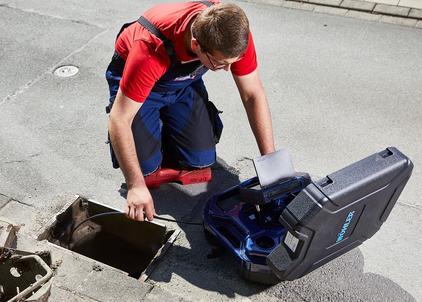 Kamerainspektion an Grundleitungen mit der Wöhler VIS 700 HD-Videoinspektionssystem